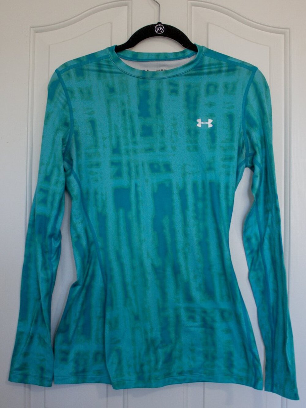 Under Armour Teal Green Blue Tie Dye Fitted Cold Gear Long Sleeve Shirt